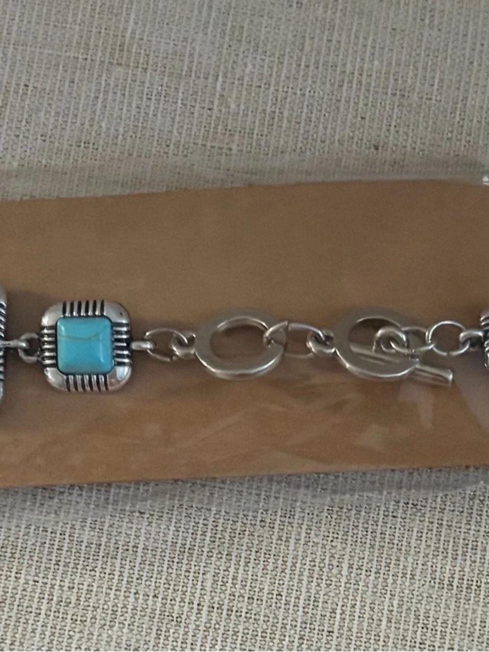 Turquoise Silver Link Apple Watch Band 38mm - Blue